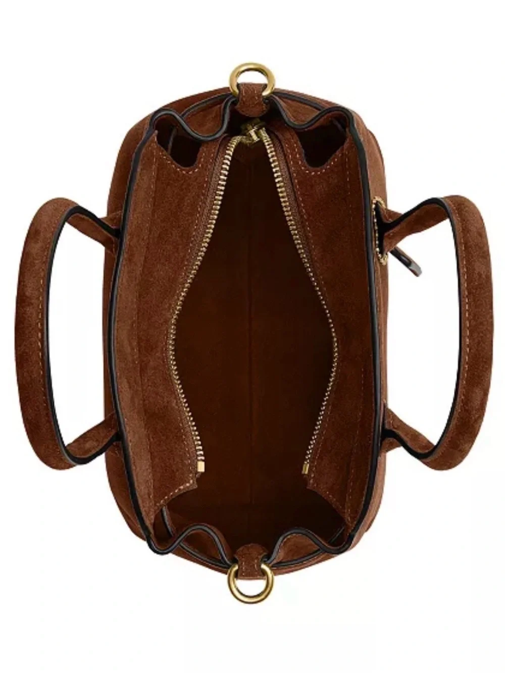 Coach Brown Suede Shoulder Bag with Top Handles